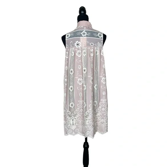 NWT Fate Embroidered Lace Button Down Mini Dress - Picture 7 of 13